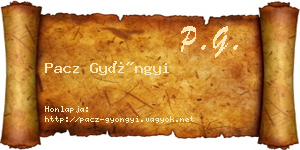 Pacz Gyöngyi névjegykártya